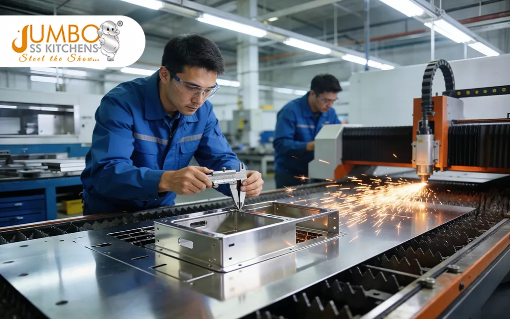 Precision Stainless Steel Kitchen Manufacturing with CNC Technology at Jumbo SS Kitchens